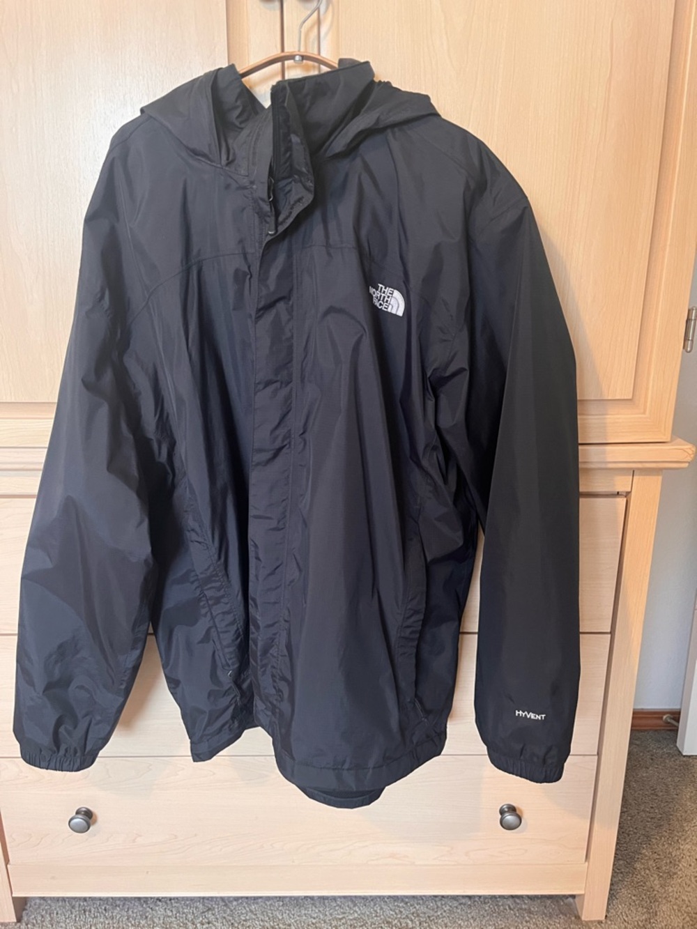 The North Face Men’s HyVent Waterproof Hooded Jacket, Black, XXL